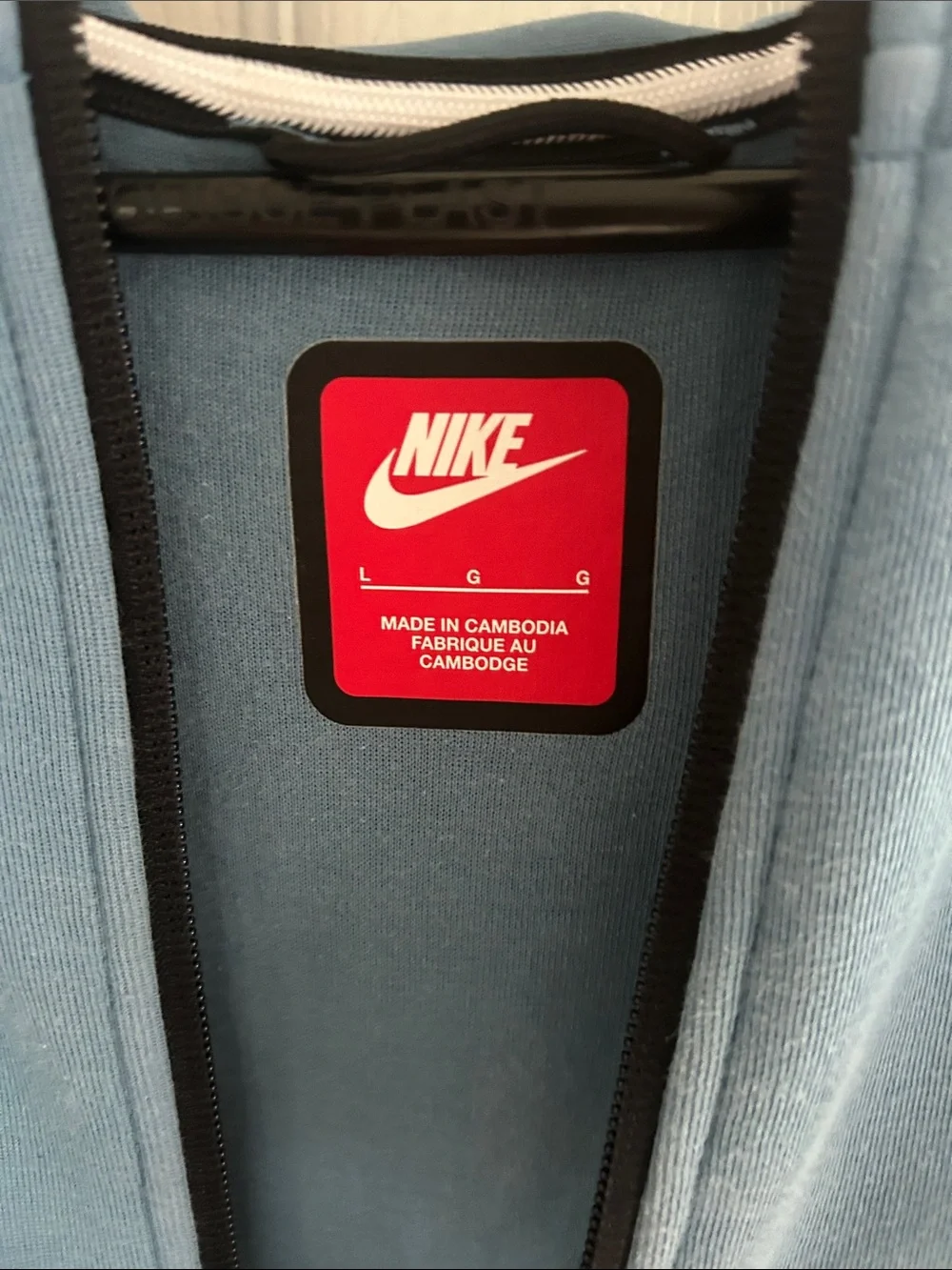 NIKE  TWO-TONE HOODED TECH FLEECE ZIP JACKET SIZE L